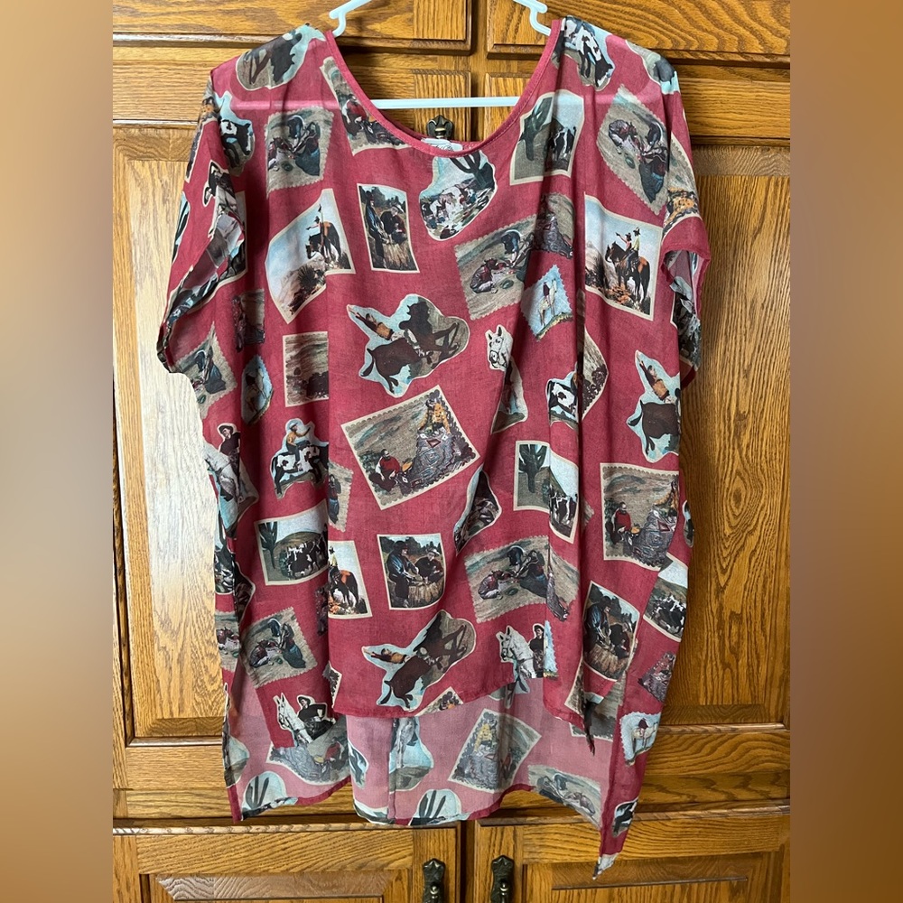 Tasha Polizzi Collection Western Patterned Top
